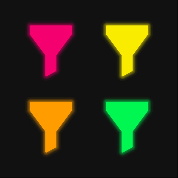 Велика Воронка чотири кольори, що світяться неоном Векторна піктограма
 - Вектор, зображення