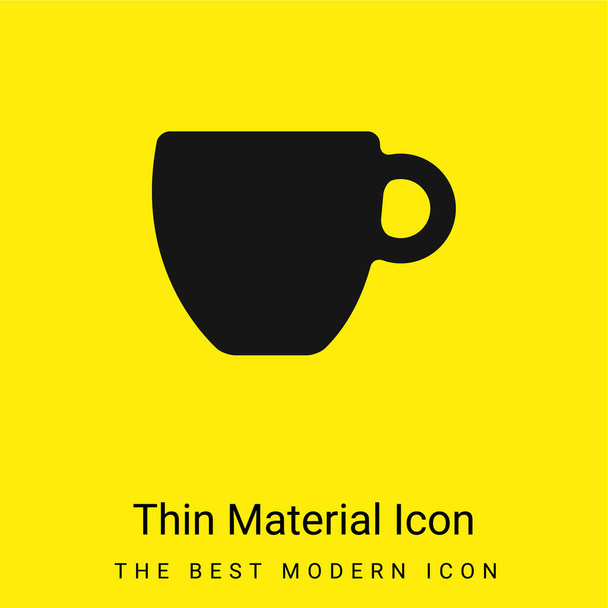 Μαύρο φλιτζάνι καφέ ελάχιστο φωτεινό κίτρινο υλικό εικονίδιο - Διάνυσμα, εικόνα