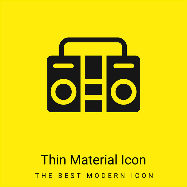 Boombox mínimo icono de material amarillo brillante - Vector, imagen