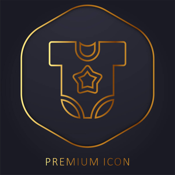 Ropa de bebé línea de oro logotipo premium o icono - Vector, Imagen