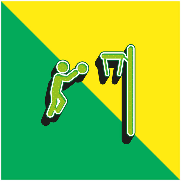 Basketbol Yeşil ve Sarı modern 3D vektör simgesi logosu - Vektör, Görsel