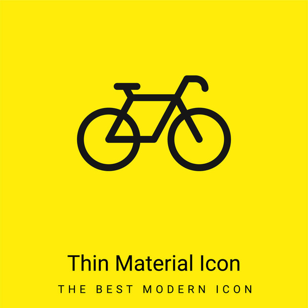 Bicicleta frente a la derecha mínimo icono de material amarillo brillante - Vector, Imagen