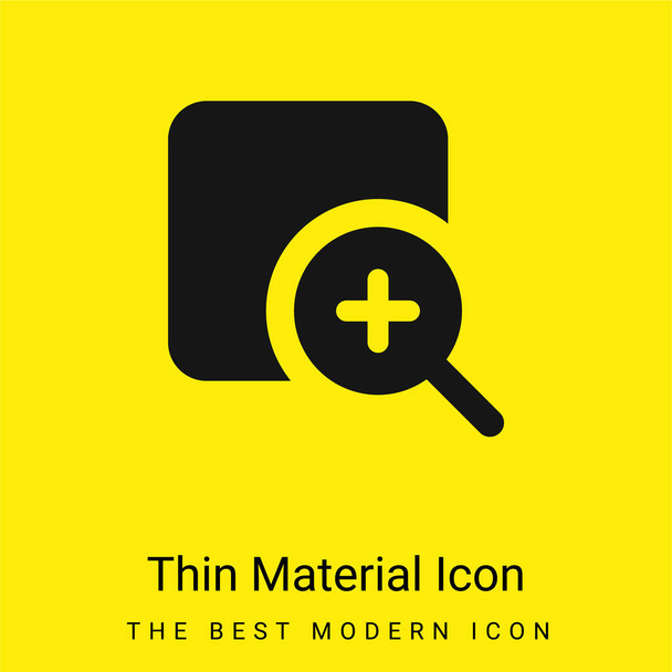 Añadir mínimo icono de material amarillo brillante - Vector, Imagen