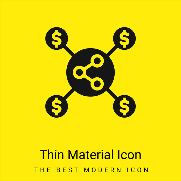 Affiliate Marketing minimaal helder geel materiaal icoon - Vector, afbeelding