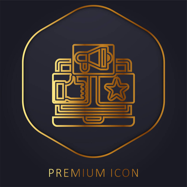 Reklama złotej linii logo premium lub ikona - Wektor, obraz