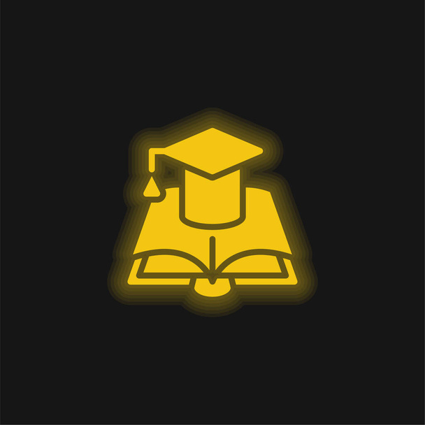 Libro amarillo brillante icono de neón - Vector, Imagen