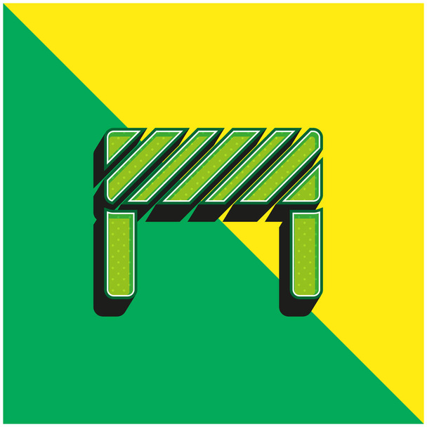 Barreira Verde e amarelo moderno logotipo vetor 3d ícone - Vetor, Imagem
