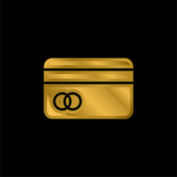 Atm Card gold plated metalic icon or logo vector - Vector, Image