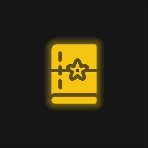 Knižní žlutá zářící ikona - Vektor, obrázek
