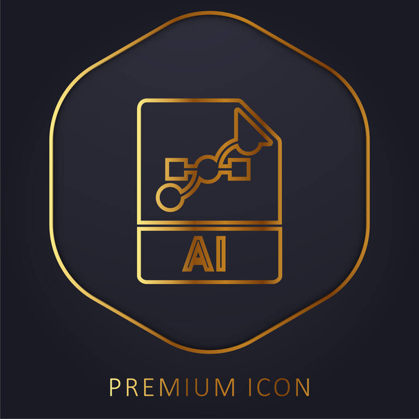 AI gouden lijn premium logo of pictogram - Vector, afbeelding