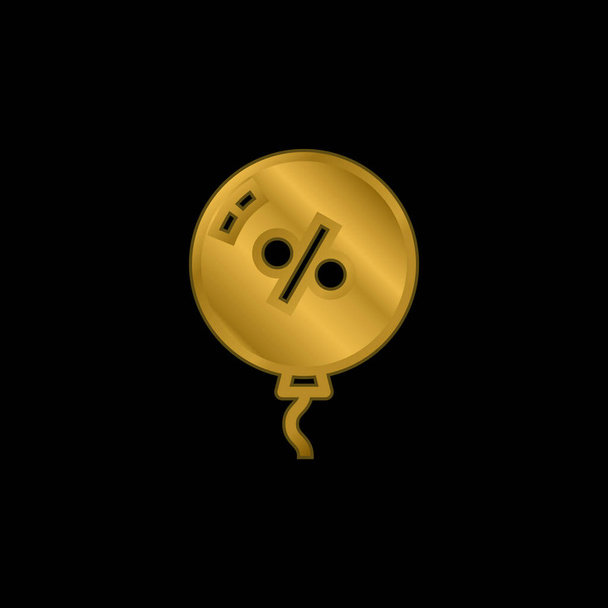 Balloon gold plated metalic icon or logo vector - Vector, Image