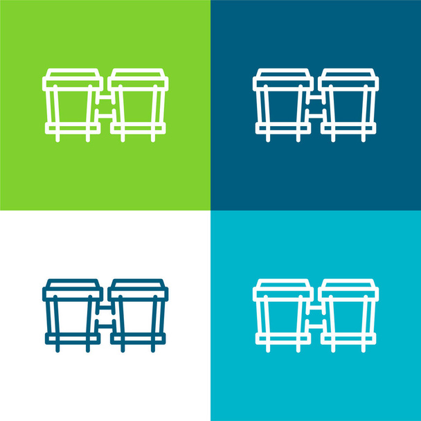 Bongos Flat four color minimal icon set - Vector, Image