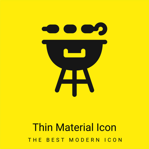 BBQ Grill minime icône de matériau jaune vif - Vecteur, image
