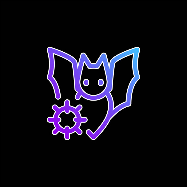 Bat blue gradient vector icon - Vector, Image