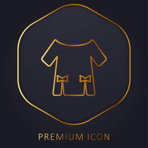 Halenka se dvěma stuhami zlaté čáry prémiové logo nebo ikona - Vektor, obrázek