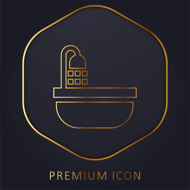 Badewanne goldene Linie Premium-Logo oder Symbol - Vektor, Bild