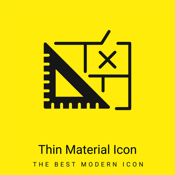 Blueprint minimal bright yellow material icon - Vector, Image