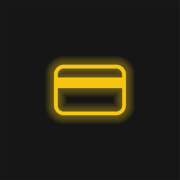 Big Credit Card geel gloeiende neon pictogram - Vector, afbeelding