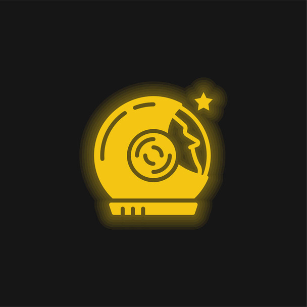 Астронавт жовта сяюча неонова ікона
 - Вектор, зображення