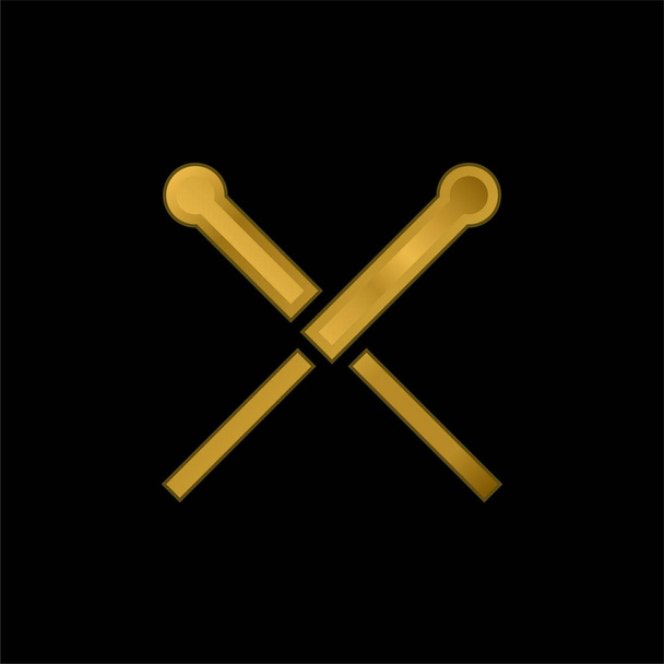 Acupuntura banhado a ouro ícone metálico ou vetor logotipo - Vetor, Imagem