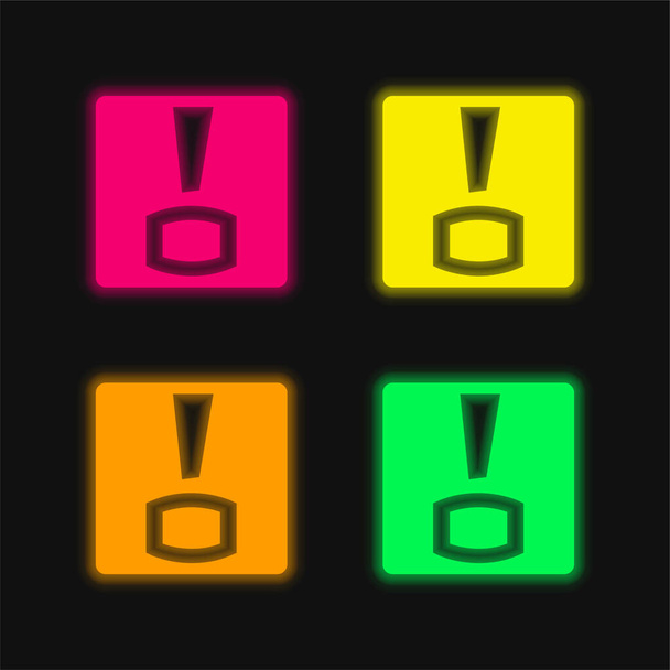 Bitacoras Logo vier Farben leuchtenden Neon-Vektor-Symbol - Vektor, Bild