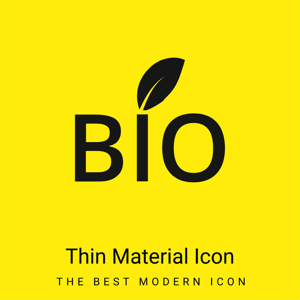Symbole Bio Energy icône minimale de matériau jaune vif - Vecteur, image