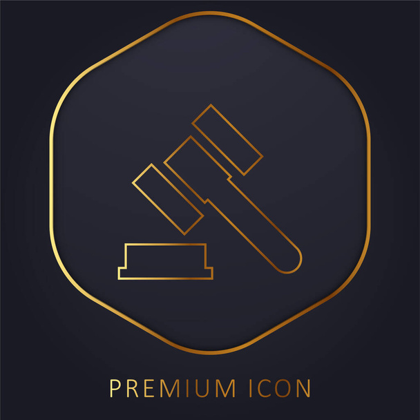 Leilão linha dourada logotipo premium ou ícone - Vetor, Imagem