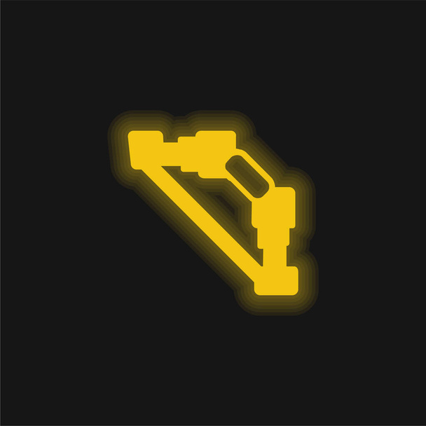 Bow yellow glowing neon icon - Vector, Image