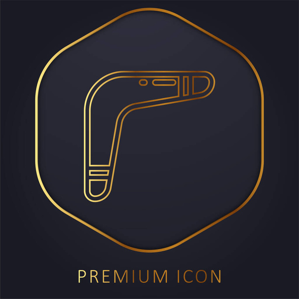 Boomerang golden line premium logo or icon - Vector, Image