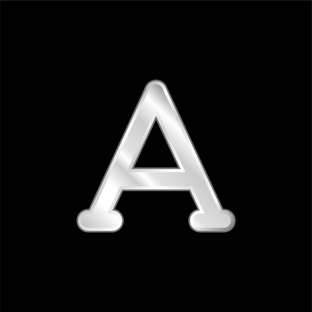 Альфа-серебристый металлический значок - Вектор,изображение