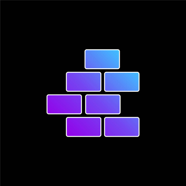 Ladrillos icono vector gradiente azul - Vector, imagen