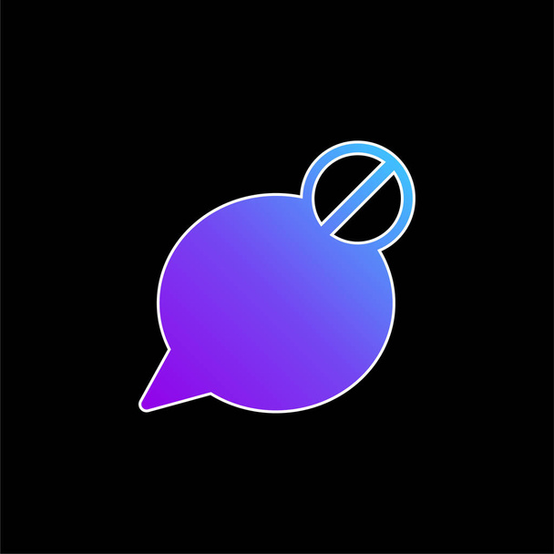 Bloquer la parole bulle bleu dégradé icône vectorielle - Vecteur, image