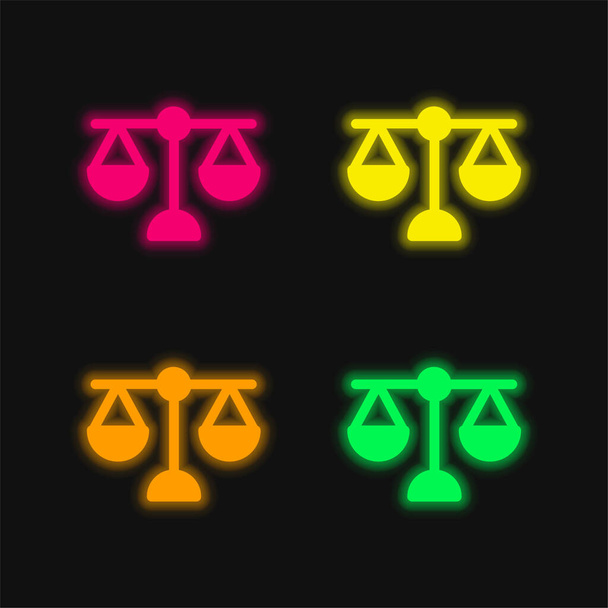 Баланс чотирьох кольорів, що світяться неоном Векторна піктограма
 - Вектор, зображення