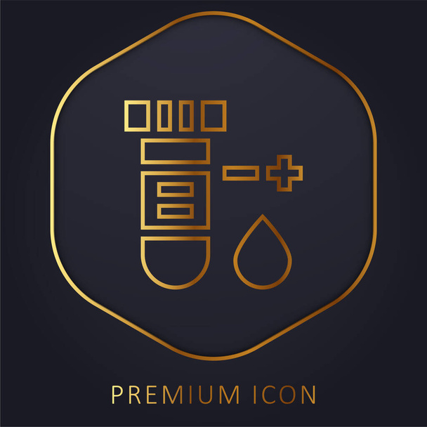 Blood Test arany vonal prémium logó vagy ikon - Vektor, kép