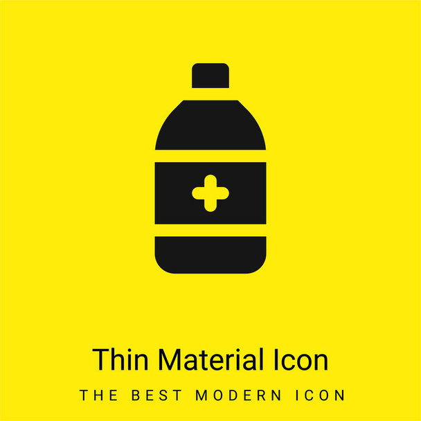 Alcohol mínimo icono de material amarillo brillante - Vector, imagen