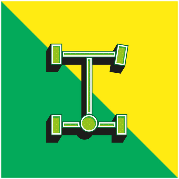 Achse Grünes und gelbes modernes 3D-Vektor-Symbol-Logo - Vektor, Bild