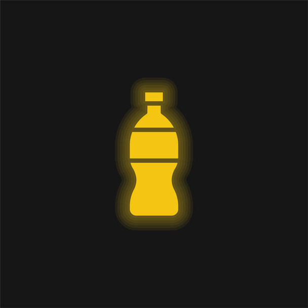 Bottle yellow glowing neon icon - Vector, Image