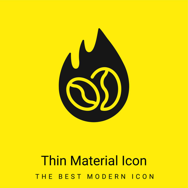 Fagioli icona minimale materiale giallo brillante - Vettoriali, immagini