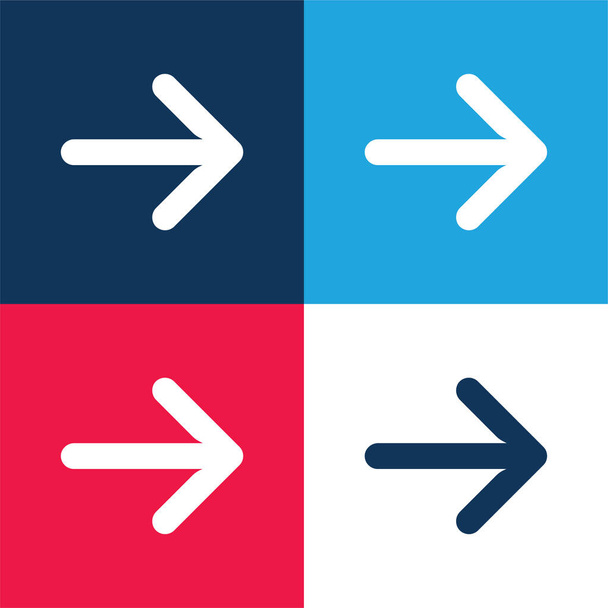 Стрелки синие и красные четыре цвета минимальный набор значков - Вектор,изображение