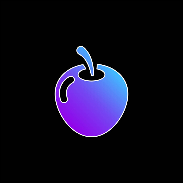Duża ikona wektora niebieskiego gradientu jabłka - Wektor, obraz