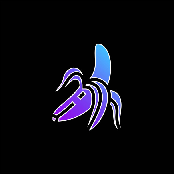 Banana azul gradiente vector icono - Vector, Imagen