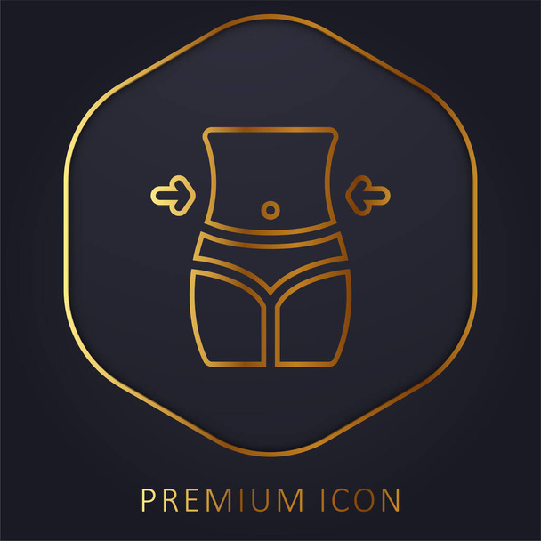 Belly golden line premium logo or icon - Vector, Image