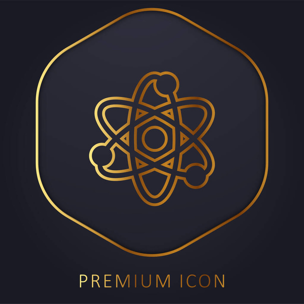 Atom arany vonal prémium logó vagy ikon - Vektor, kép