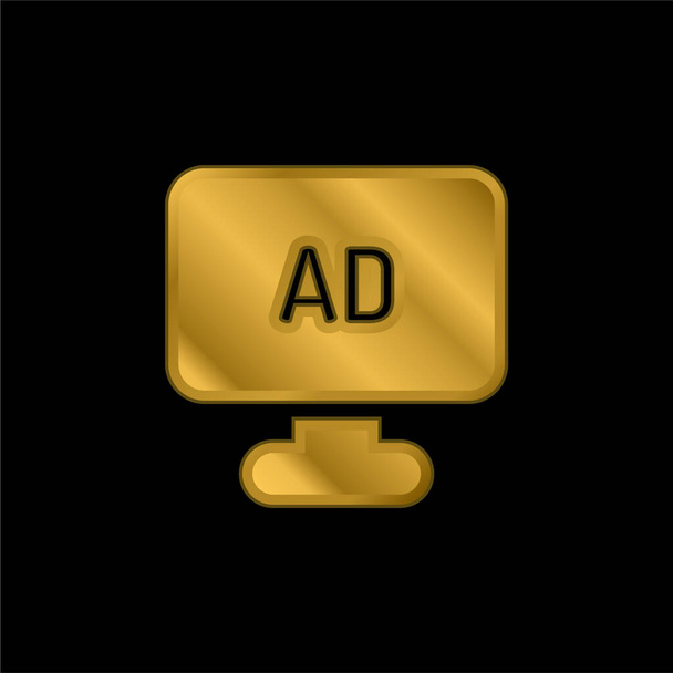 Διαφημιστικό επίχρυσο μεταλλικό εικονίδιο ή λογότυπο διάνυσμα - Διάνυσμα, εικόνα