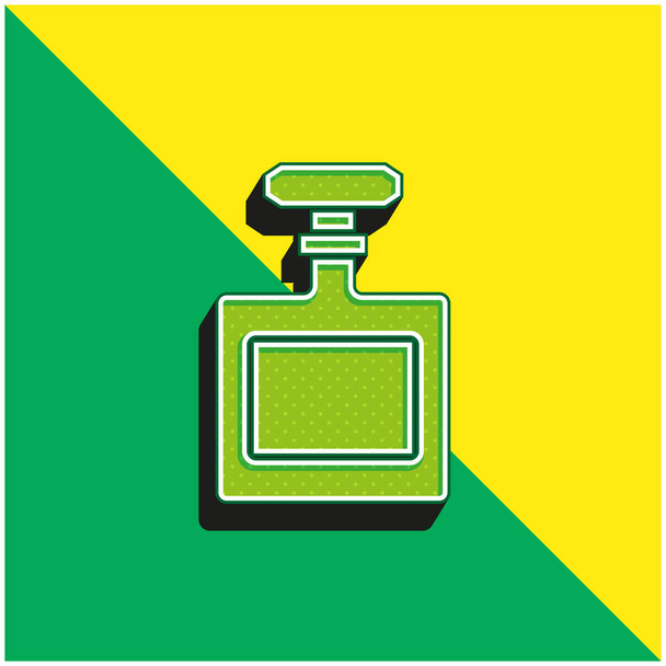 Láhev Zelená a žlutá moderní 3D vektorové logo - Vektor, obrázek
