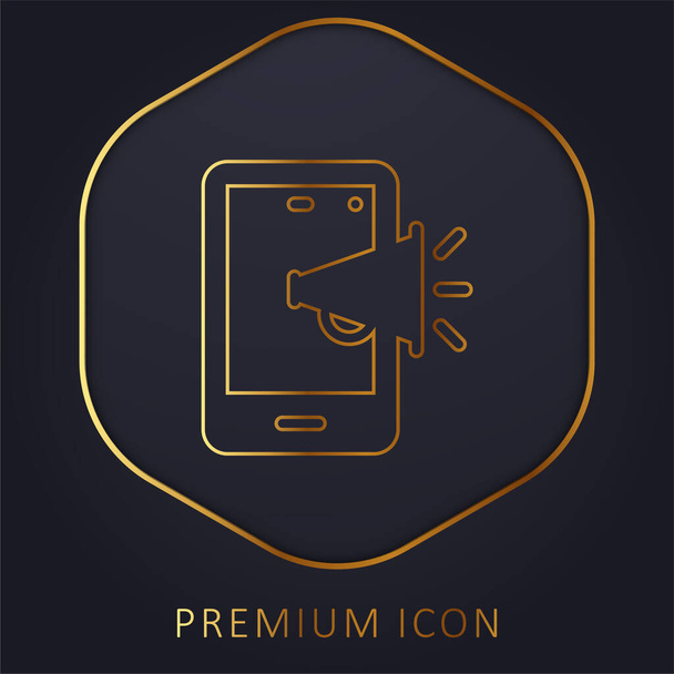 Reklama złotej linii logo premium lub ikona - Wektor, obraz