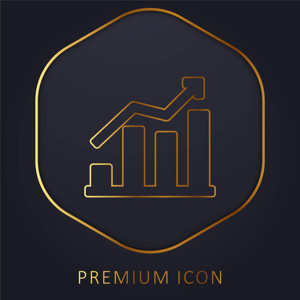 Bary złotej linii logo premium lub ikona - Wektor, obraz