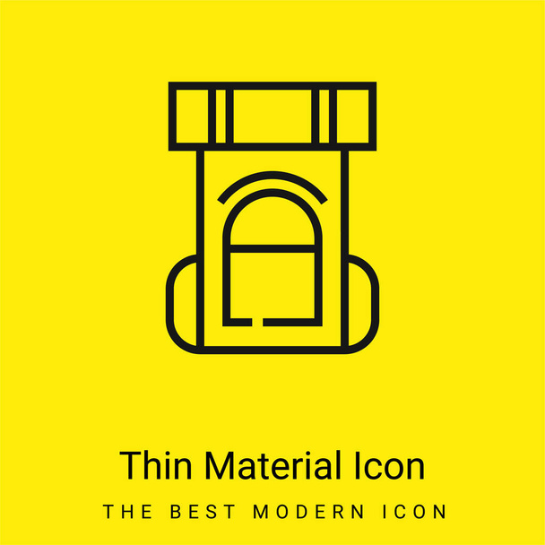 Plecak minimalna jasnożółta ikona materiału - Wektor, obraz