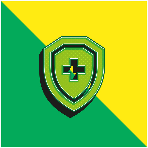 Antivirus Zelené a žluté moderní 3D vektorové logo ikony - Vektor, obrázek