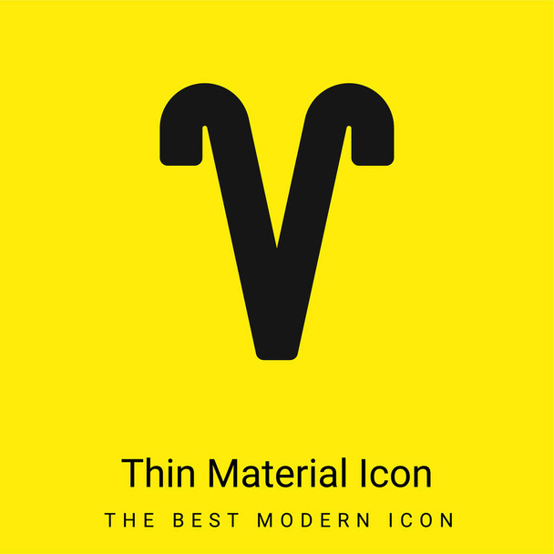 Baran minimalna jasnożółta ikona materiału - Wektor, obraz